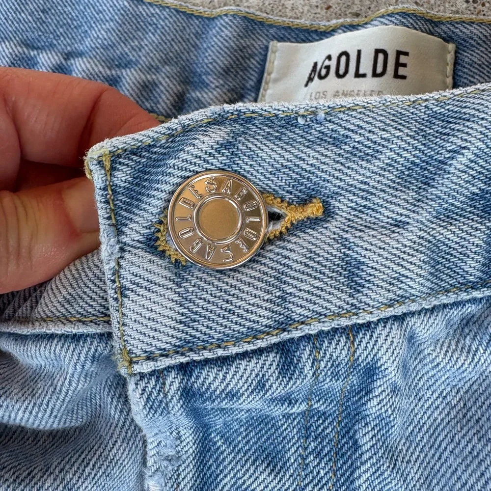 Agolde Parker Blue Jean Shorts - Picture 4 of 7